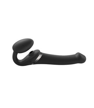 Rimba Strap-On-Me - Multi Orgasm - Strap-On Vibrator met Lik Stimulator Maat M - Zwart