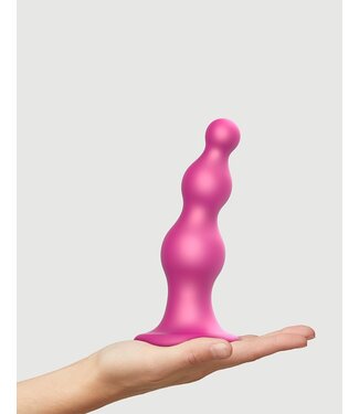 Rimba Strap-On-Me - Dildo Plug Beads Maat L - Metallic Roze