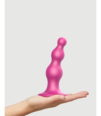 Rimba Strap-On-Me - Dildo Plug Beads Maat M - Metallic Roze