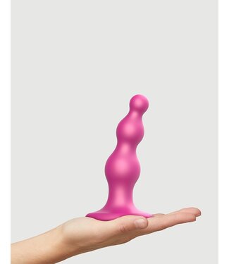 Rimba Strap-On-Me - Dildo Plug Beads Maat S - Metallic Roze