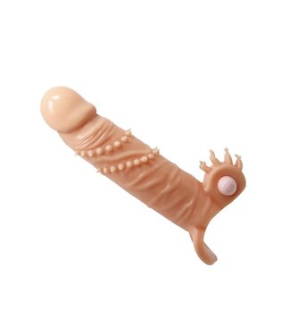 Rimba Pretty Love - Connor - Penis Sleeve Vibrator met Clitoris Stimulator - Nude