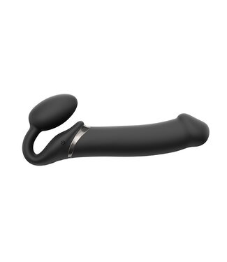 Rimba Strap-On-Me - Buigbare Strap-On Vibrator met Afstandsbediening Maat XL - Zwart