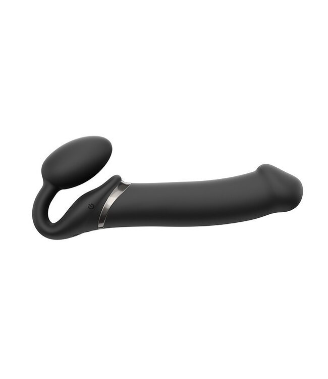 Strap-On-Me - Buigbare Strap-On Vibrator met Afstandsbediening Maat XL - Zwart