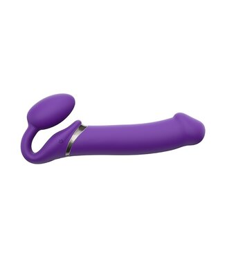 Rimba Strap-On-Me - Buigbare Strap-On Vibrator met Afstandsbediening Maat XL - Paars