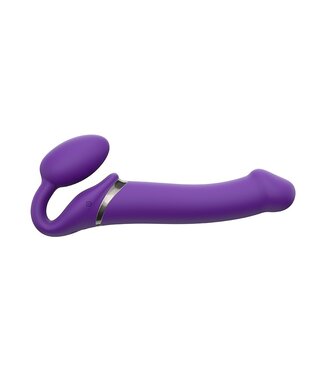 Rimba Strap-On-Me - Buigbare Strap-On Vibrator met Afstandsbediening Maat L - Paars