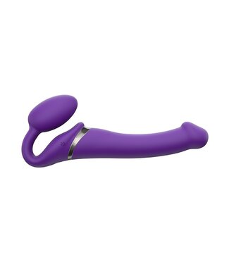 Rimba Strap-On-Me - Buigbare Strap-On Vibrator met Afstandsbediening Maat M - Paars