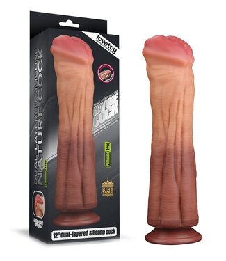 Rimba LoveToy - Dildo met Aderen 30 cm - Nude/Bruin