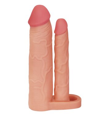 Rimba LoveToy - Pleasure X Tender Double Penis Sleeve + 5 cm - Nude