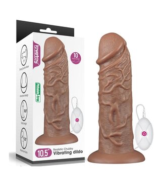 Rimba LoveToy - Realistic Chubby Vibrerende Dildo 27 cm - Bruin