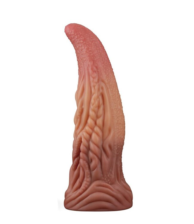 LoveToy - Dildo met Tong 25.4 cm - Nude/Bruin