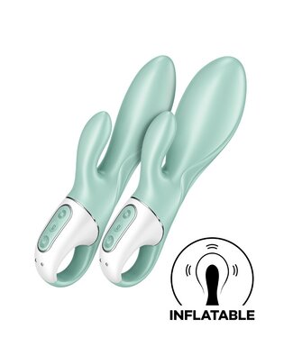 Rimba Satisfyer - Air Pump Bunny 5+ - Opblaasbare Rabbit Vibrator (met App Control) - Mint