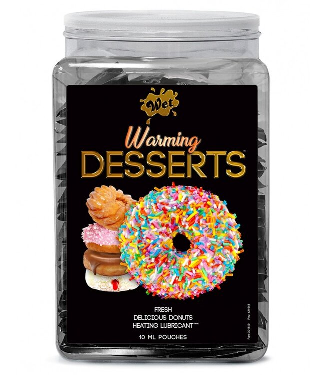 WET Warming  Desserts Fresh Delicious Donuts 144 x 10ml. pouch Counter Bowl display