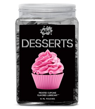 Rimba WET Desserts Frosted Cupcake 144 x 10ml. pouch in Counter Bowl display