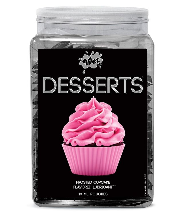 WET Desserts Frosted Cupcake 144 x 10ml. pouch in Counter Bowl display