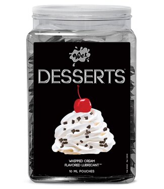 Rimba WET Desserts Whipped Cream 144 x 10ml.  pouch in Counter Bowl display