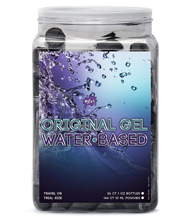 WET Original Water based Gel 36 x 30ml. in Counter Bowl display