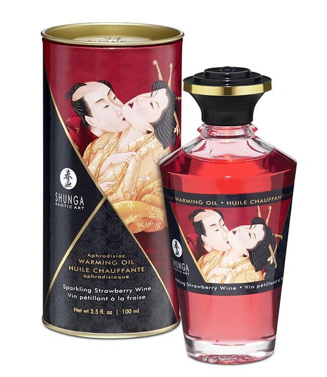 Shunga - Verwarmende Olie - Sparkling Strawberry Wine - 100 ml