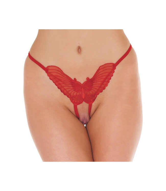 Amorable by Rimba - Open Vlinder String - One Size - Rood