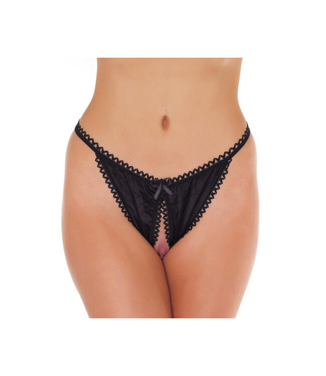 Amorable by Rimba - Open Tanga - One Size - Zwart