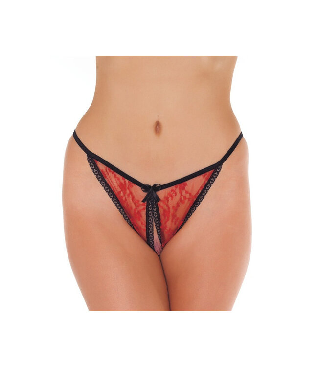 Amorable by Rimba - Open Tanga - One Size - Rood