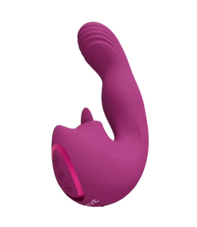 Yumi - Triple Motor G-Spot Finger Motion Vibrator and Flickering Tongue Stimulator - Pink