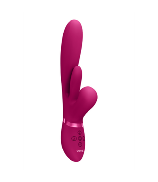 VIVE by Shots Kura - Thrusting G-Spot Vibrator with Flapping Tongue and Pulse Wave Stimulator - Pink