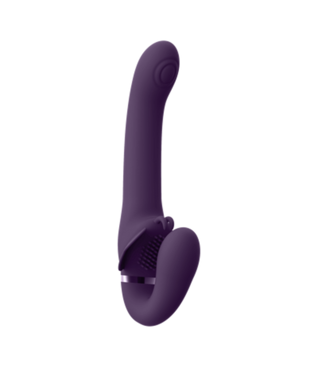 Satu - Pulse-Wave and Vibrating Strapless Strapon - Purple