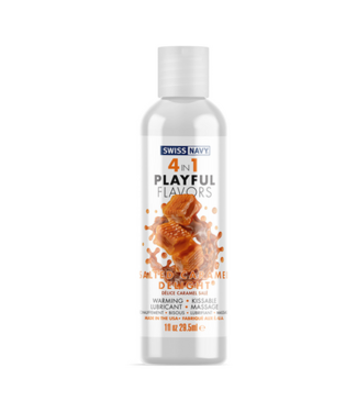 Swiss Navy 4 In 1 Lubricant with Salted Caramel Delight Flavor - 1 fl oz / 30 ml