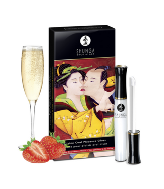 Shunga Divine Oral Lipgloss - Strawberry Sparkling Wine - 0.33 fl oz / 10 ml