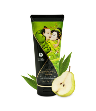 Shunga Kissable Massage Cream - Pear and Exotic Green Tea - 7 floz / 200 ml