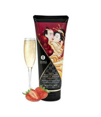 Shunga Kissable Massage Cream - Sparkling Strawberry Wine - 7 floz / 200 ml