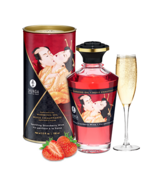 Shunga Aphrodisia Oil - Sparkling Strawberry Wine - 3.5 fl oz / 100 ml