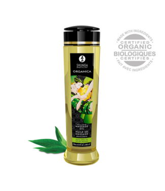 Shunga Organica Massage Oil - Green tea - 8 fl oz / 240 ml