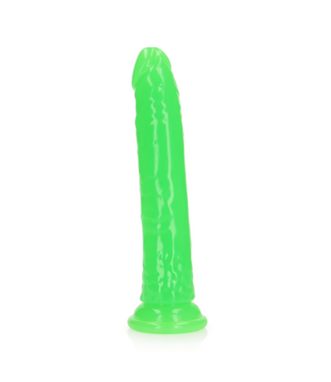 Slim Realistic Dildo with Suction Cup - Glow in the Dark - 9'' / 22,5 cm