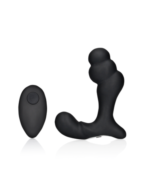 Stacked Vibrating Prostate Massager with Remote Control - Black