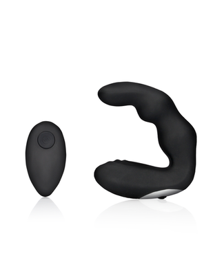 Ouch! by Shots Bent Vibrating Prostate Massager with Remote Control - Black