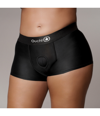Ouch! by Shots Vibrating Strap-on Boxer - XL/XXL - Black