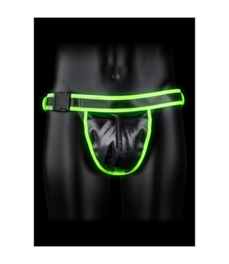 Ouch! by Shots Jockstrap with Buckle - Glow in the Dark - S/M