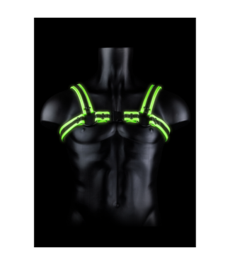 Ouch! by Shots Buckle Harness - Glow in the Dark - S/M