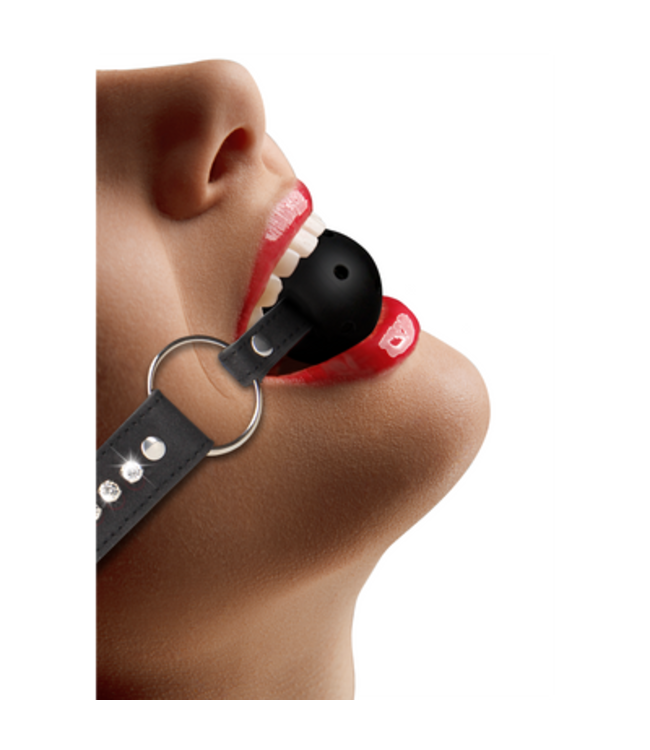 Breathable Ball Gag with with Diamond Studded Straps