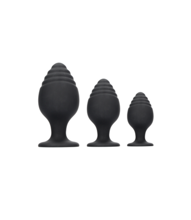 Rippled Butt Plug Set - Black