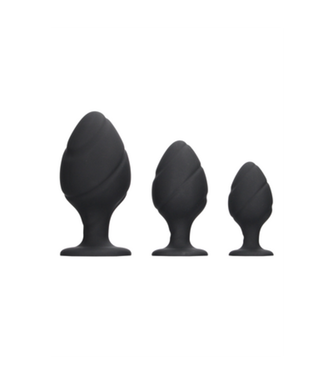 Swirled Butt Plug Set - Black