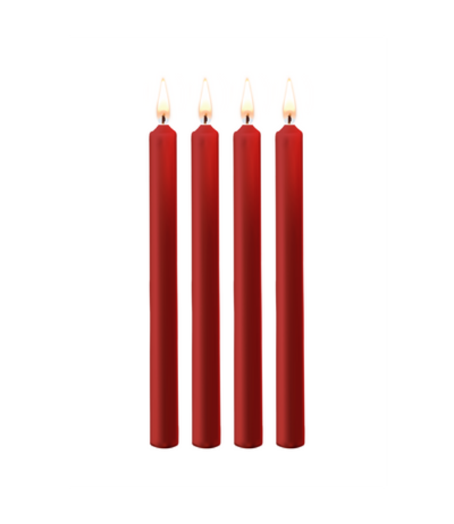 Teasing Wax Candles - 4 Pieces - Large - Red