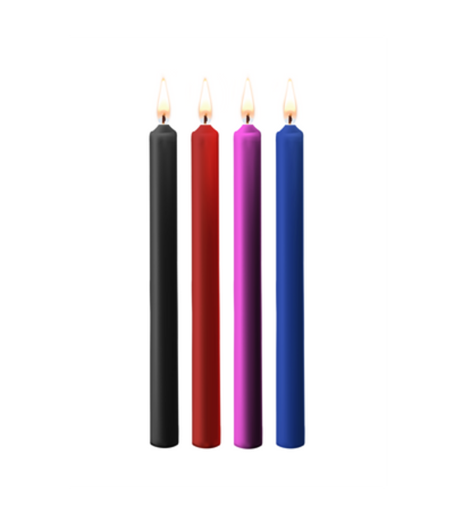 Teasing Wax Candles - 4 Pieces - Large - Multicolor