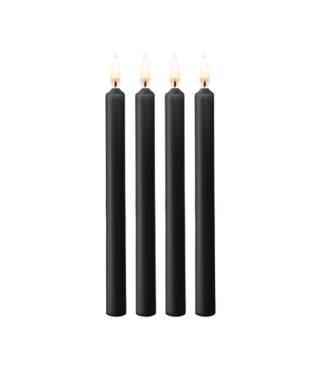 Teasing Wax Candles - 4 Pieces - Large - Black