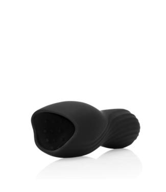 Loveline by Shots Vibrating Masturbator Sleeve - Licorice Black