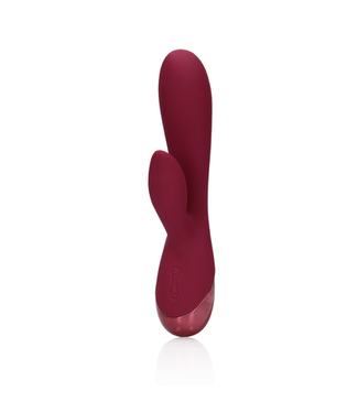 Loveline by Shots Smooth Silicone Rabbit Vibrator - Dark Cherry