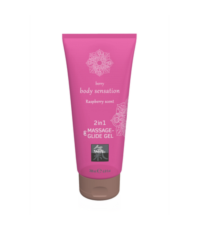 2 in 1 Massage and Glide Gel - Raspberry - 7 fl oz / 200 ml