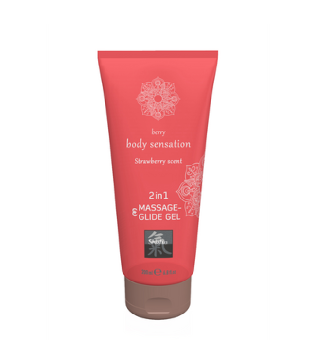 2 in 1 Massage and Glide Gel - Strawberry - 7 fl oz / 200 ml