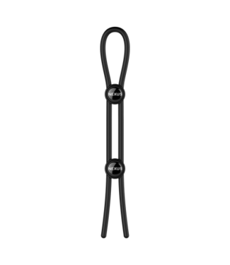 Nexus Forge - Double Adjustable Lasso Silicone Cock Ring - Black